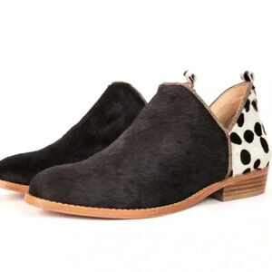 Moskkito Lyssa Dalmatian Print Ankle Booties, Size 39 (US 8-8.5)
